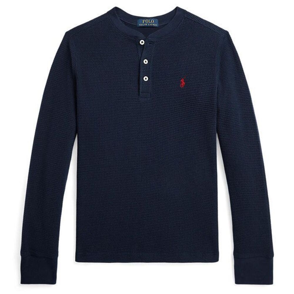 Polo Ralph Lauren‎ Boys Waffle Weave Holiday Blue Long Sleeve Size S(8)